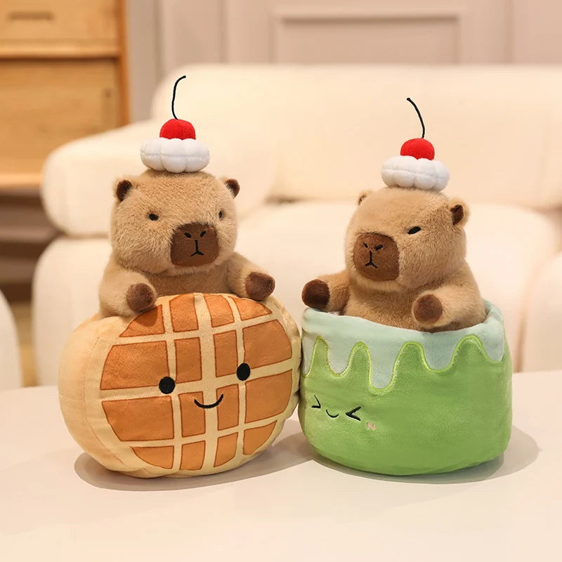 Croissant Cosplay Kawaii Capybara Snuggle Plushie