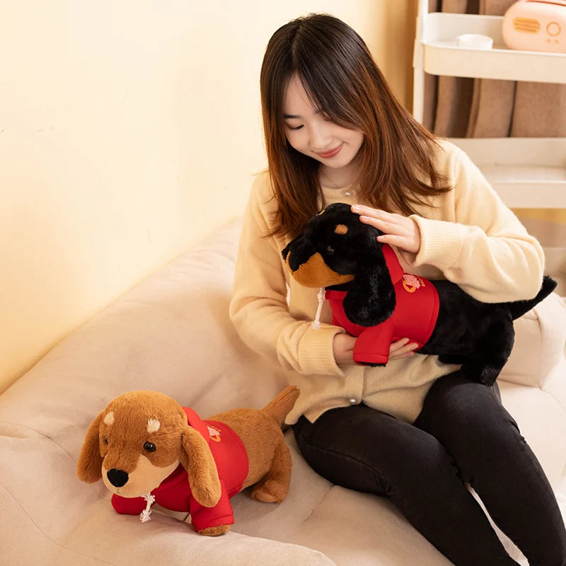 Slinky the Kawaii Lifelike Dachshund Badger Dog Snuggle Plushie