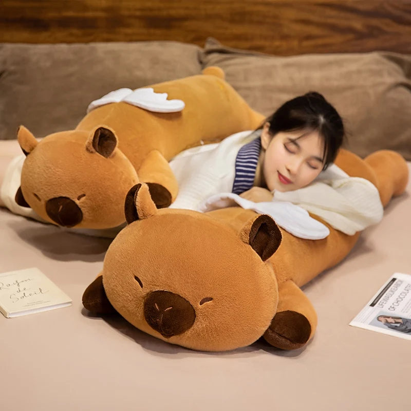 Capy the Dreamy Winged Kawaii Capybara Long Plush Pillow