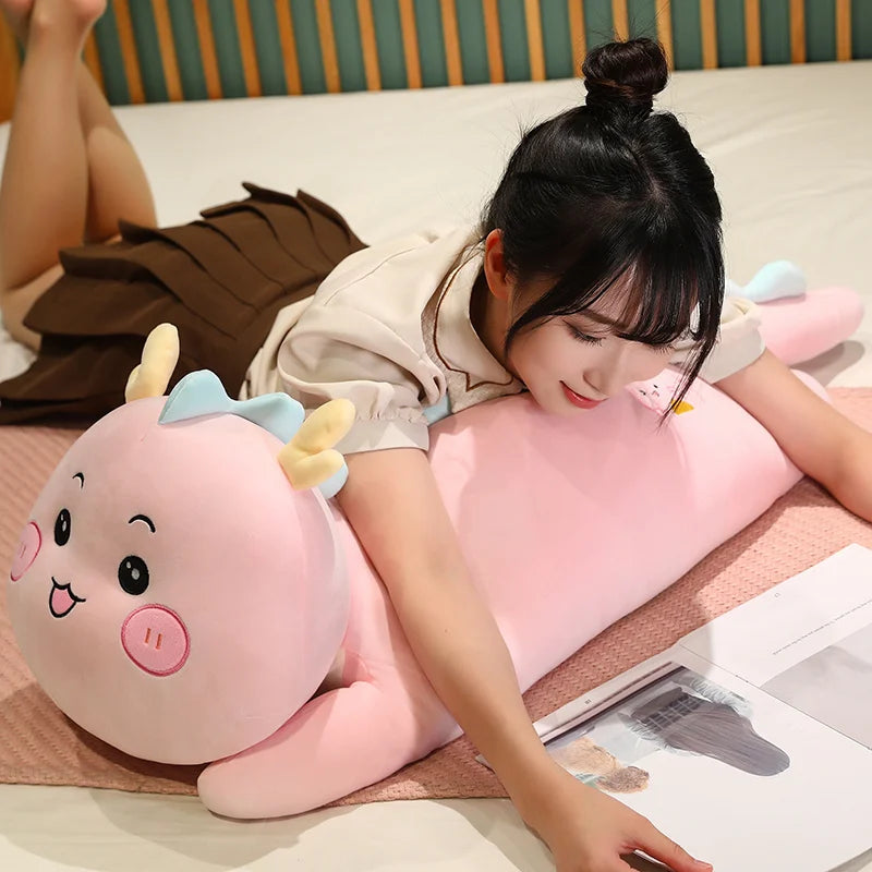 Long Snuggly Kawaii Dinosaur Dragon Plushie Pillow