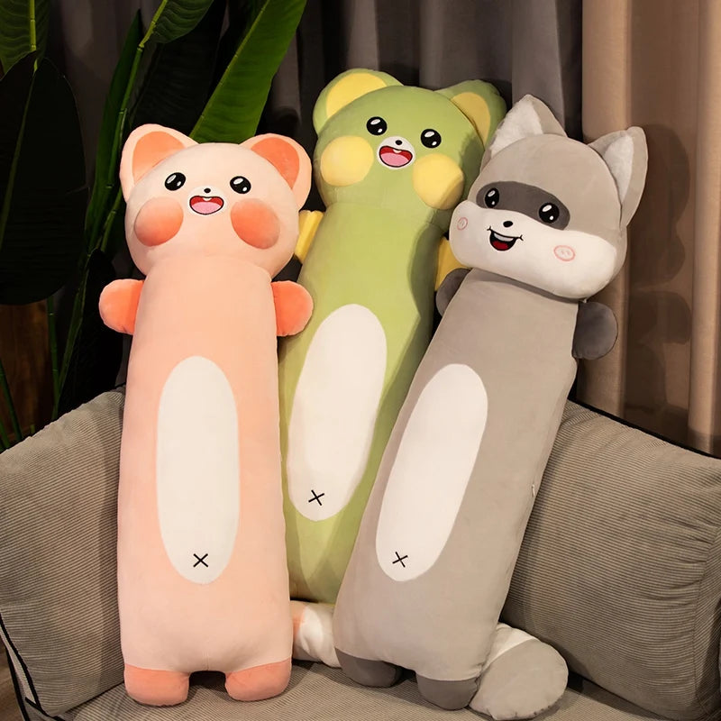 Luna the Chonky Long Body Raccoon Cat Plush Pillow