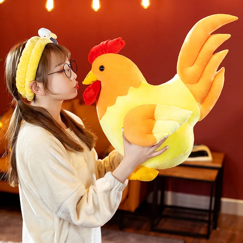 Clucky the Simulation Stuffed Rooster Chicken Plushie