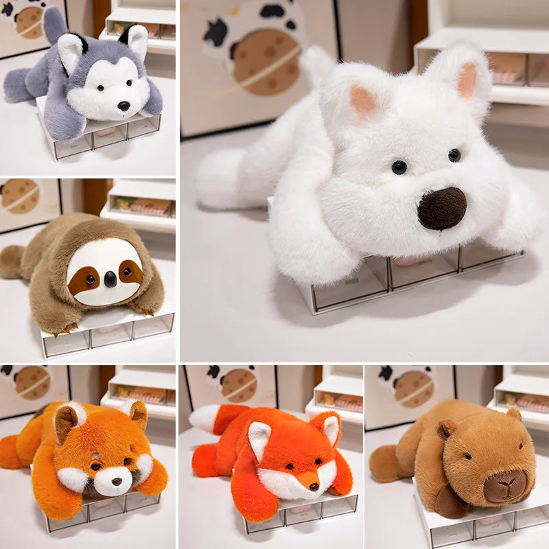 Fluffy Kawaii Westie Raccoon Sloth Husky Fox Snuggle Plushie