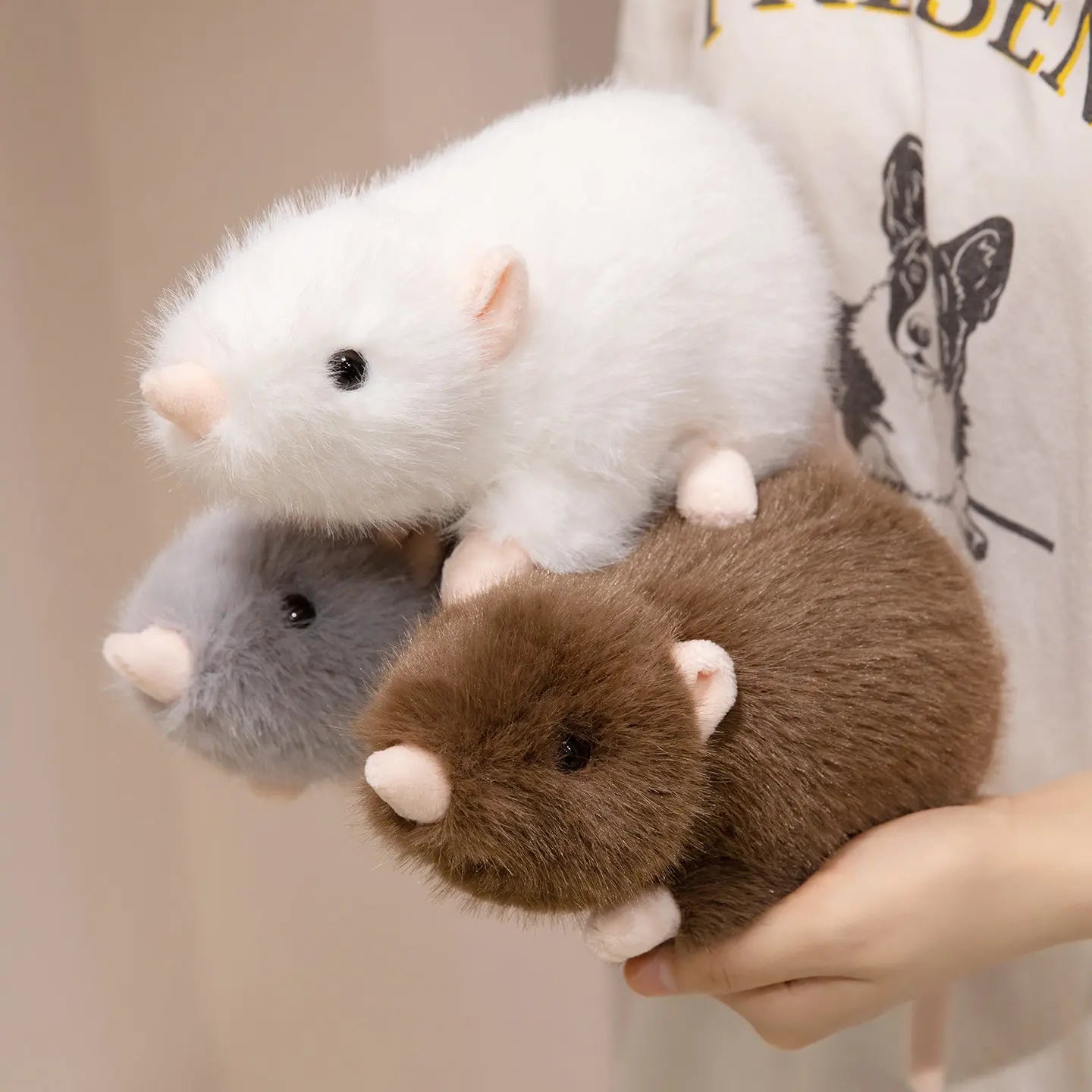 Squeaky the Kawaii Simulated Mouse Rat Plushie
