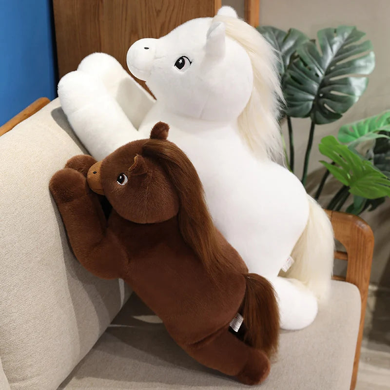Prancer the Lounging Giant Kawaii Horse Plush Pillow