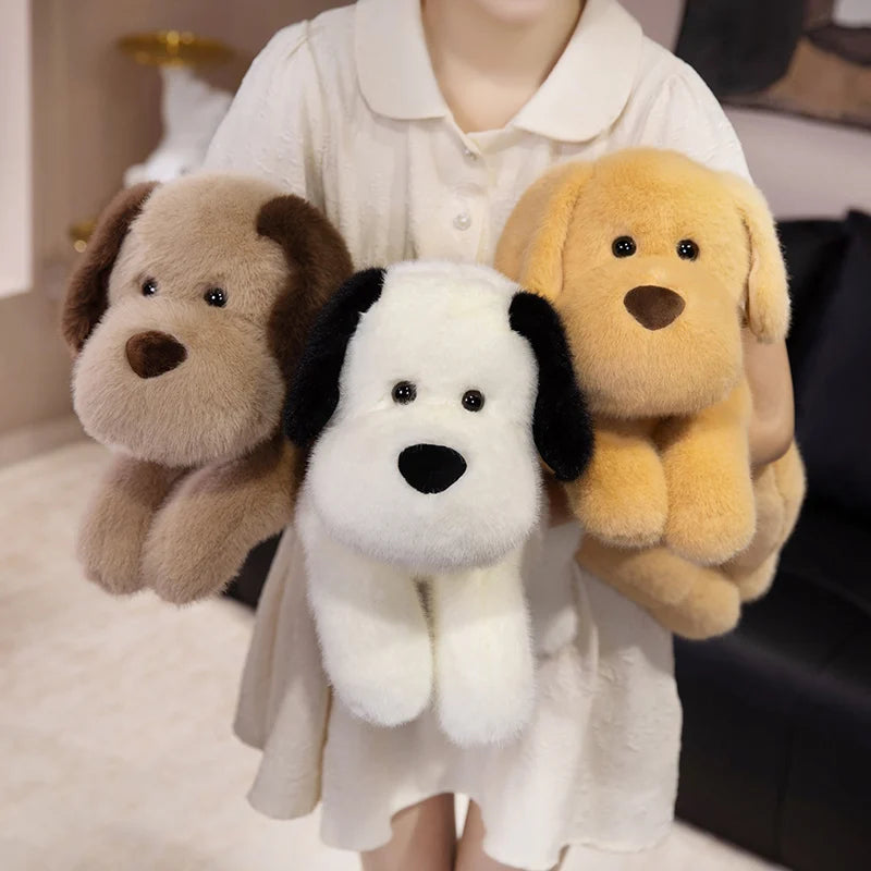 Sleepy Golden Puppy Plush Cushion