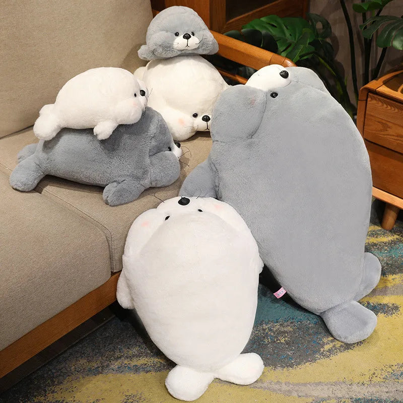 Sandy the Hairy Lying Seal Soft Plush Cushion