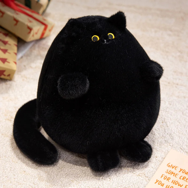 Pudgy White & Black Kitty Snuggle Plush