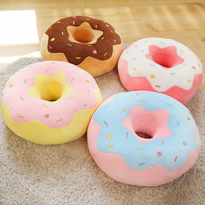 Glazed the Squishy Donut Ring Plush Seat Pillow