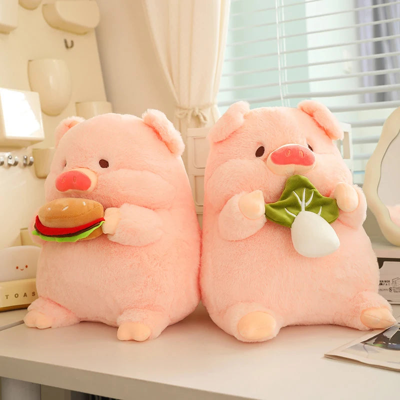 Piggy the Fluffy Hamburger Cabbage Pig Plushie