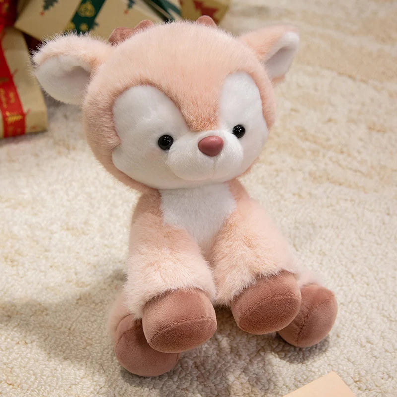 Dotty the Soft Pink Brown Moose Deer Plush Pillow