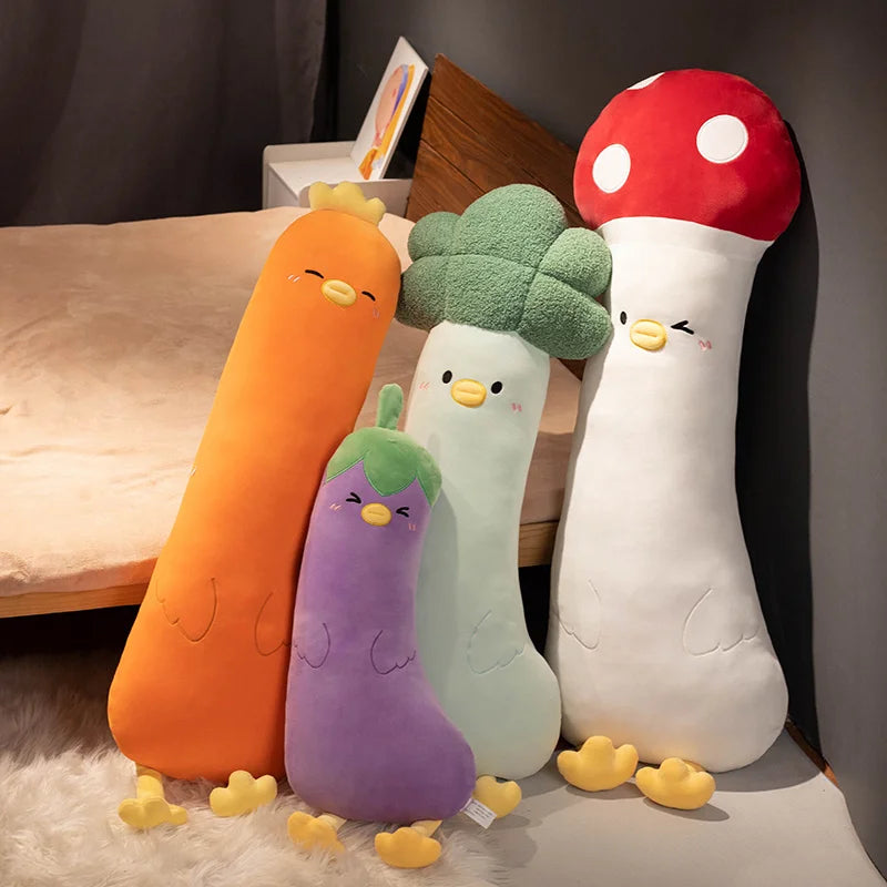 Veggie the Kawaii Giant Long Mushroom Eggplant Carrot Cosplay Plush