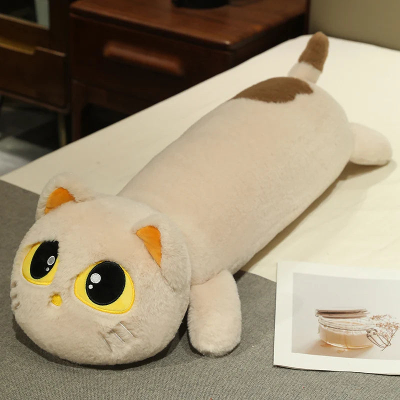 Noodle the Kawaii Long Black Cat Cuddly Plush Pillow