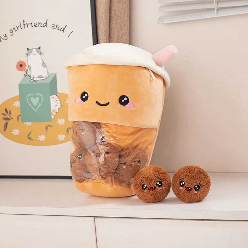 Pudding the Cat Paw Rabbit Bubble Tea Candy Bag Plushie