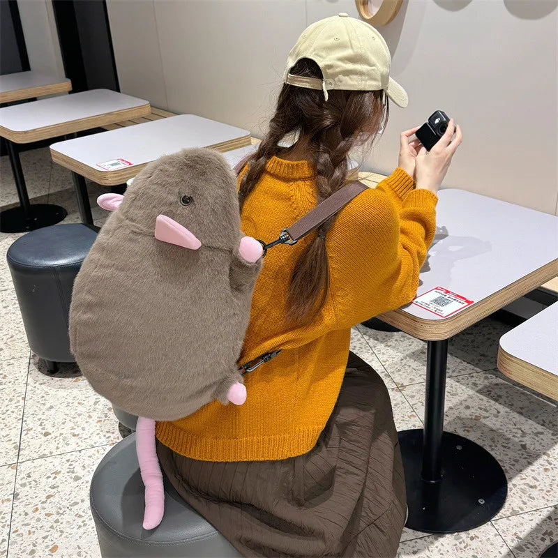 Ratty the Kawaii Grey Brown Mouse Rat Backpack Snuggle Plushie