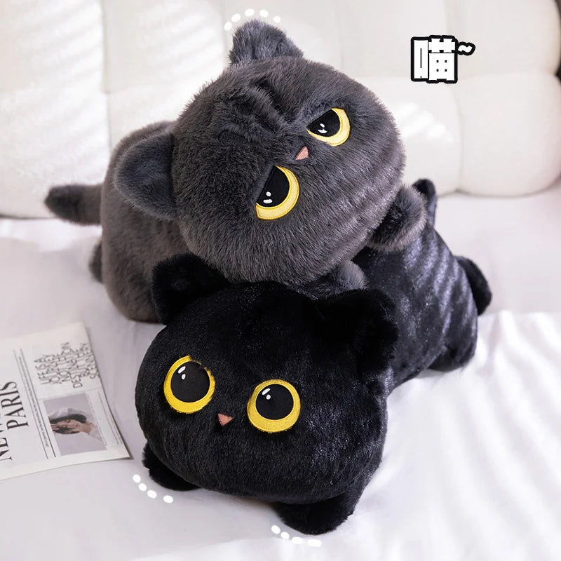 Cozy Lying Black Cat Snuggle Pillow