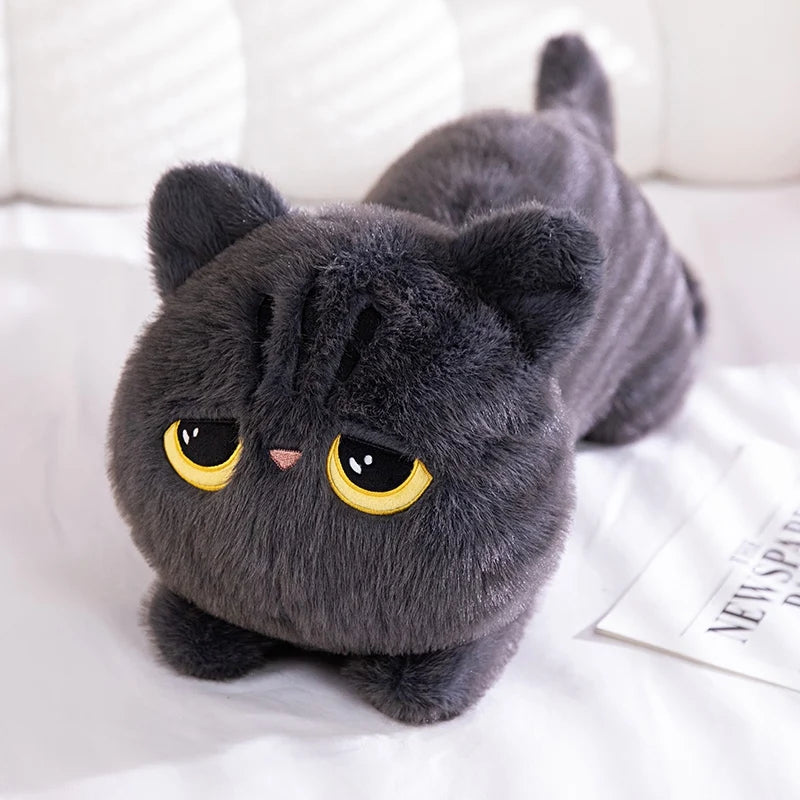Cozy Lying Black Cat Snuggle Pillow