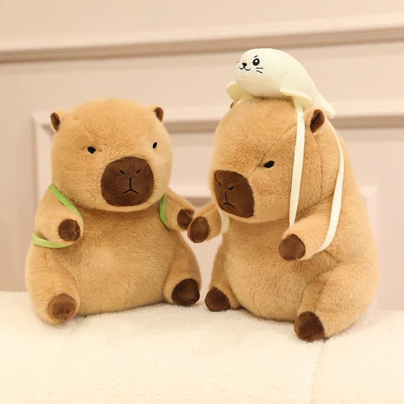 Chunky Dressed Capybara with Backpack Kawaii Plushie