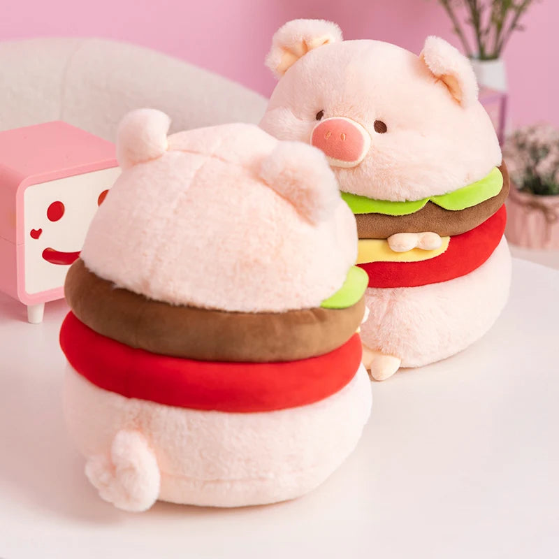 Piggy Burger Bun Kawaii Snuggle Plushie