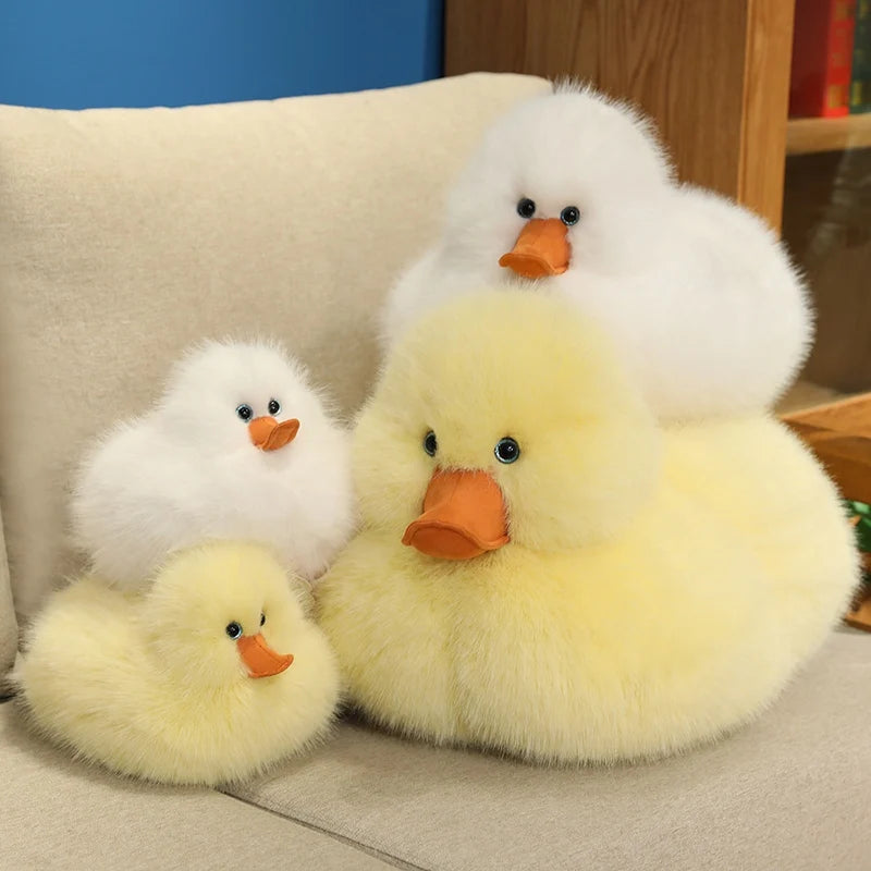 Puddles the Fluffy Kawaii White Yellow Farm Duck Snuggle Plushie