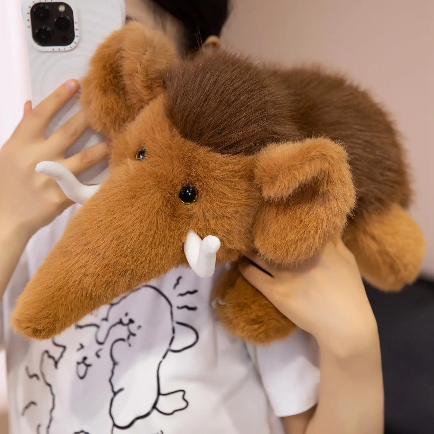 Woolly the Soft Brown Mammoth Elephant Plush Pillow