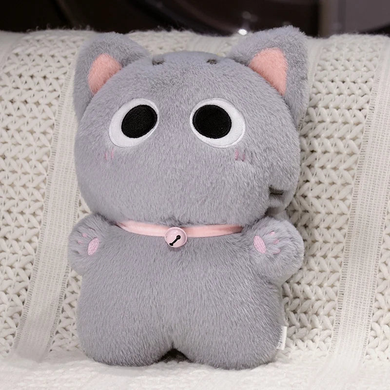 Shadow the Kawaii Big-Eyed Black Cat Snuggle Plush Pillow