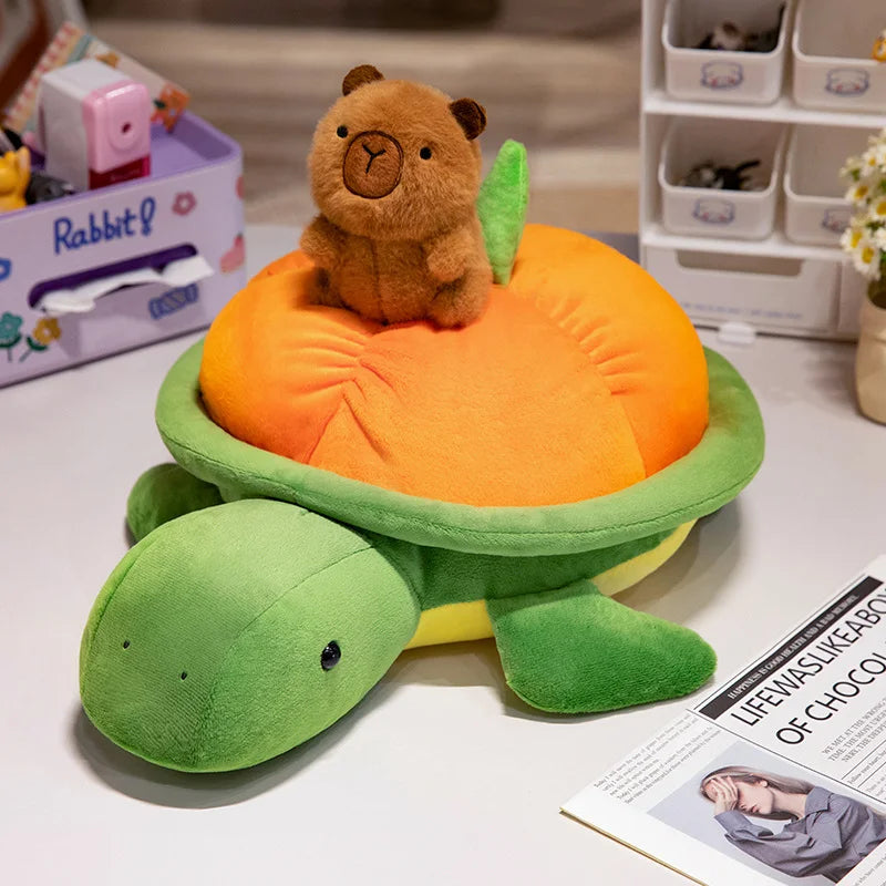 Shelly the Kawaii Capybara Turtle Backpack Snuggle Plushie
