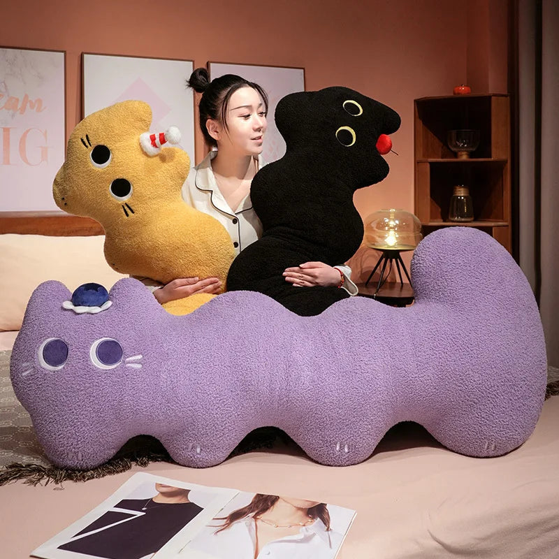 Candy the Kawaii L-Shaped Long Cat Snuggle Pillow