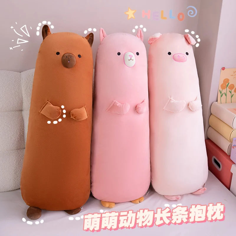 Piggy the Kawaii Long Squishy Pig Capybara Snuggle Plush Pillow