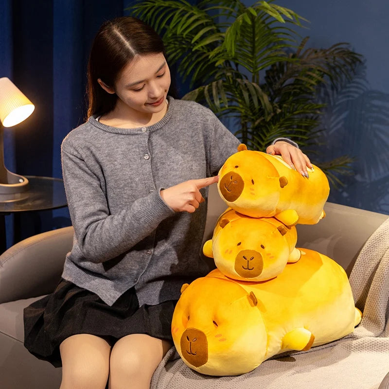 Long Bread-Loafing Kawaii Capybara Plushie Pillow