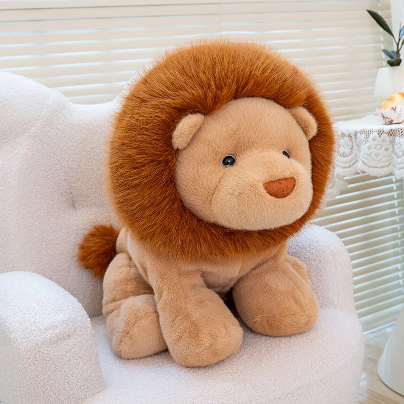 Roary the Furry Sitting Lion Plush Pillow