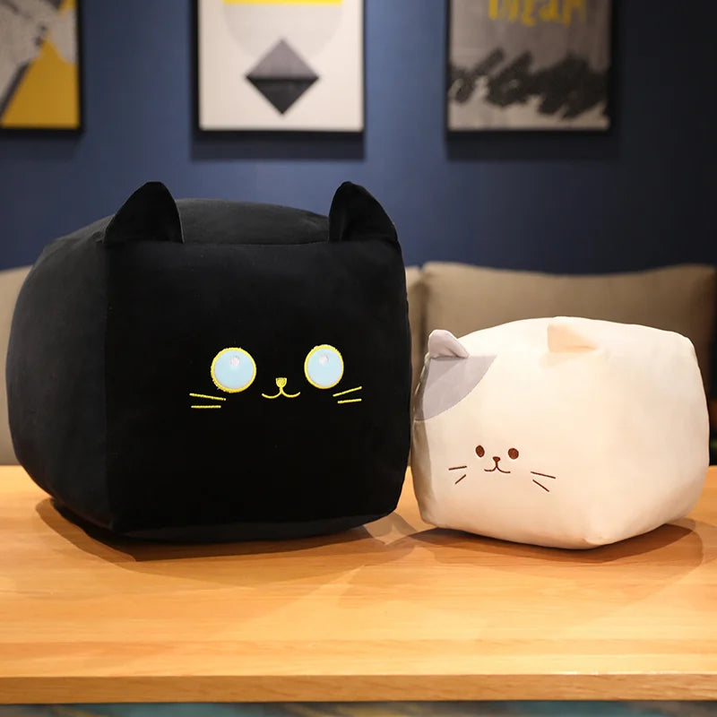 Shadow the Kawaii Square Black Cat Nap Pillow