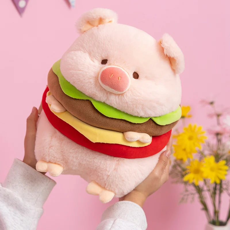 Piggy Burger Bun Kawaii Snuggle Plushie