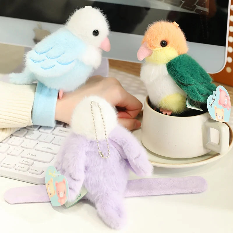 Polly the Kawaii Slap Band Parrot Bird Keychain Plushie
