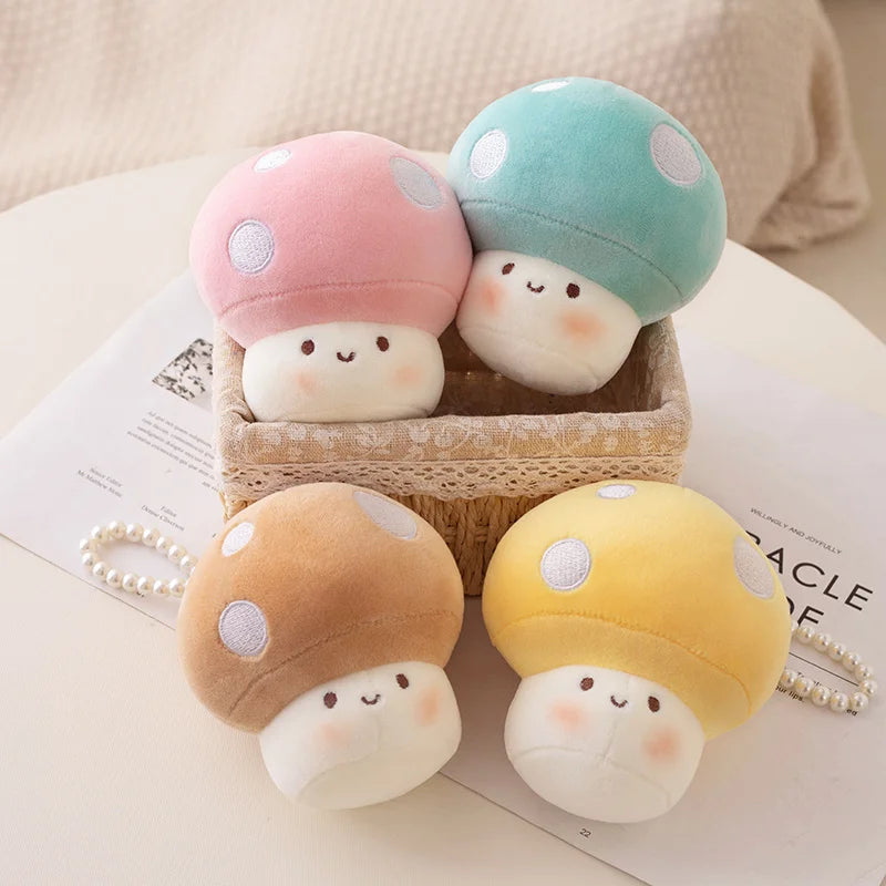 Mushy the Kawaii Squeezable Rainbow Mushroom Pendant Plush
