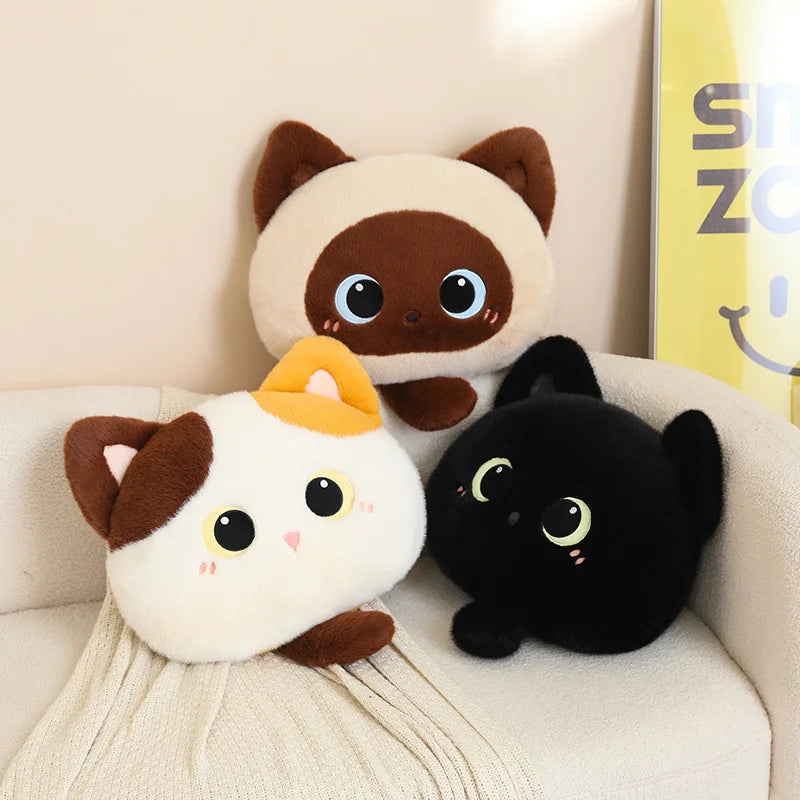 Callie the Soft Calico Black Cat Throw Plush Cushion