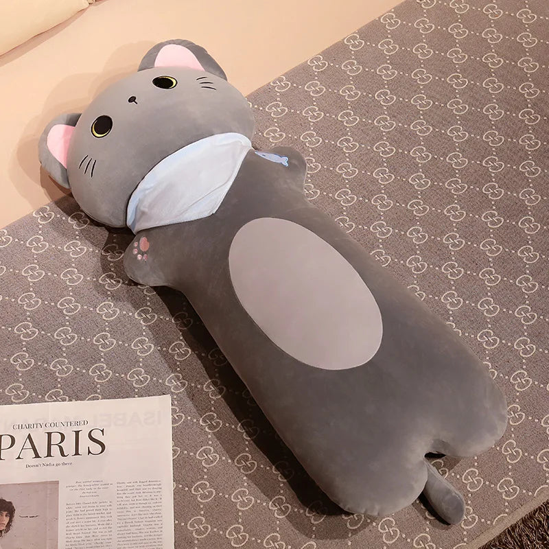 Noodle the Kawaii Long Cat Bolster Leg Support Snuggle Pillow