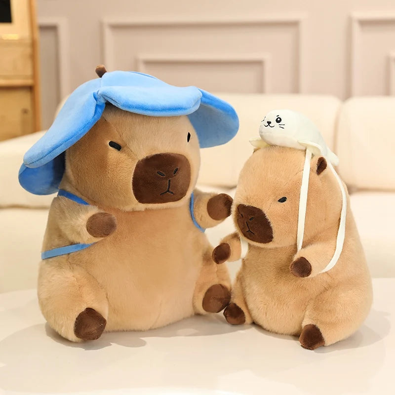 Chunky Dressed Capybara with Backpack Kawaii Plushie