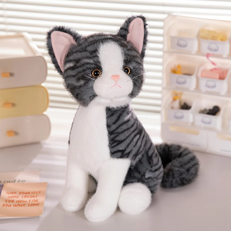 Mochi the Soft White Gray Kitten Plush Pillow