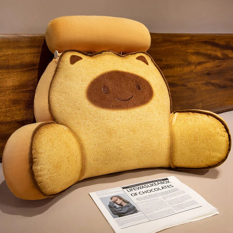 Toasty Kawaii Bread Cat Capybara Triangle Backrest Pillow