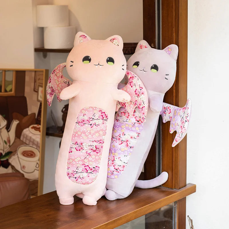 Sakura the Kawaii Pink Bat Wing Long Cat Snuggle Plushie