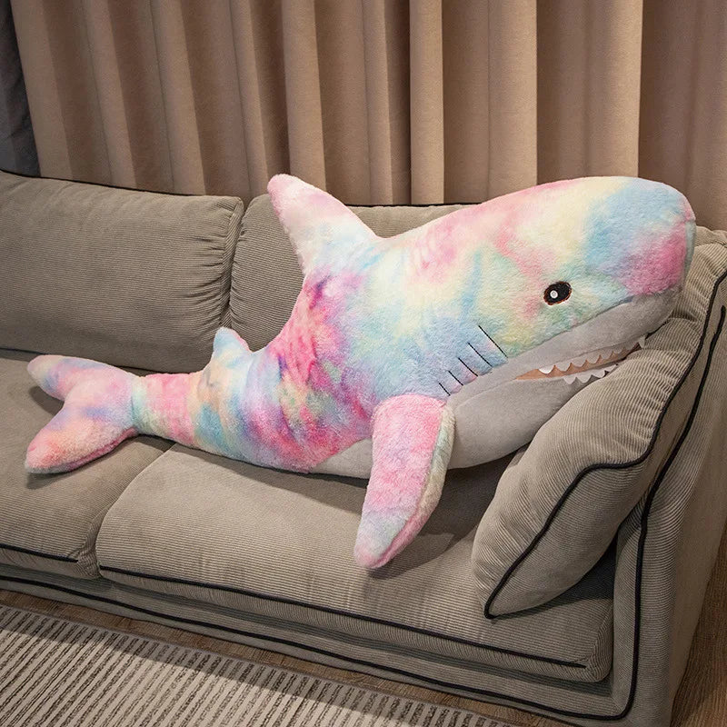 Finn the Giant Colorful Shark Snuggle Pillow