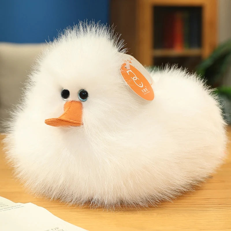 Puddles the Fluffy Kawaii White Yellow Farm Duck Snuggle Plushie