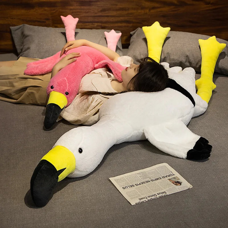 Flamingo the Giant Soft Heart-Shaped Leg Plush Pillow