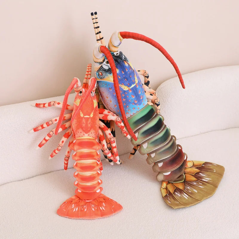 Clawdia the Vivid Colorful Lobster Throw Pillow Plush