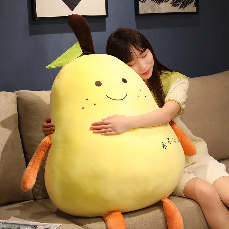Happy Smiling Pear Kawaii Plushie Pillow