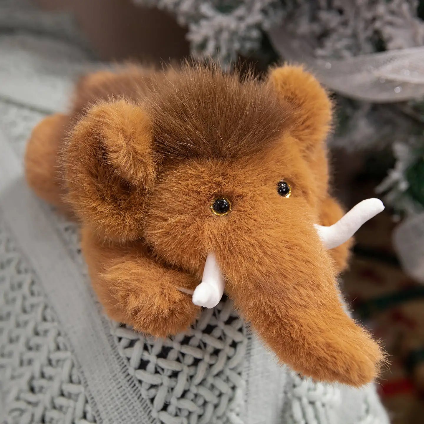 Woolly the Soft Brown Mammoth Elephant Plush Pillow