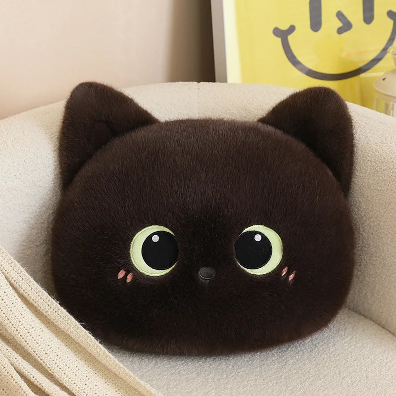 Callie the Soft Calico Black Cat Throw Plush Cushion