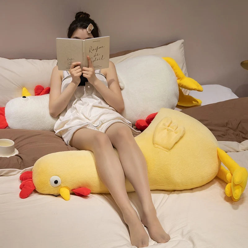 Clucky the Giant Long Chicken Bed Backrest Plush