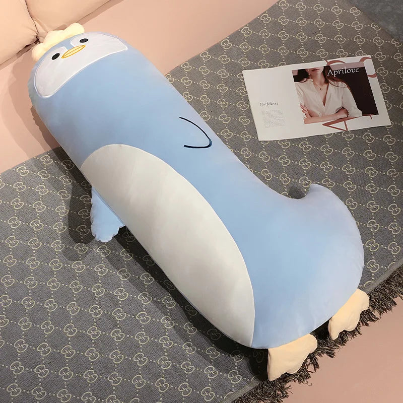 Long Kawaii Sleeping Penguin Pig Animal Snuggle Plush Pillow